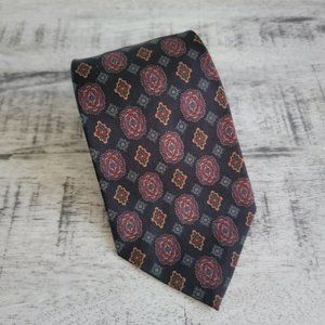 Polo Ralph Lauren Black Medallion Silk Tie 56" X 3.5"